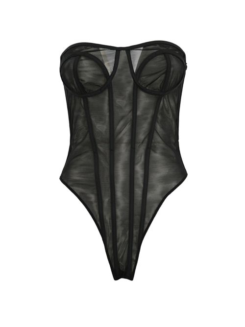 Body Ambra steccato in tulle